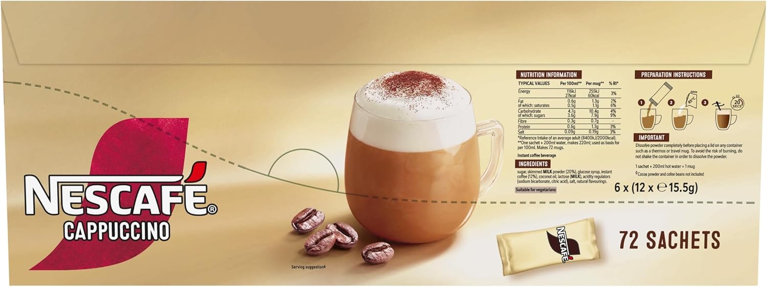 NESCAFÉ Cappuccino Instant Coffee Sachets