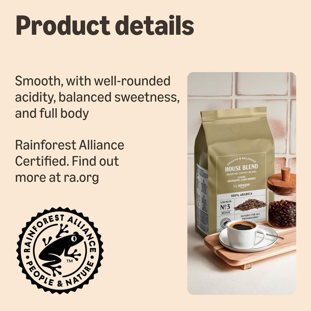 House Blend Coffee Beans 1kg Medium Roast 100% Arabica Coffee