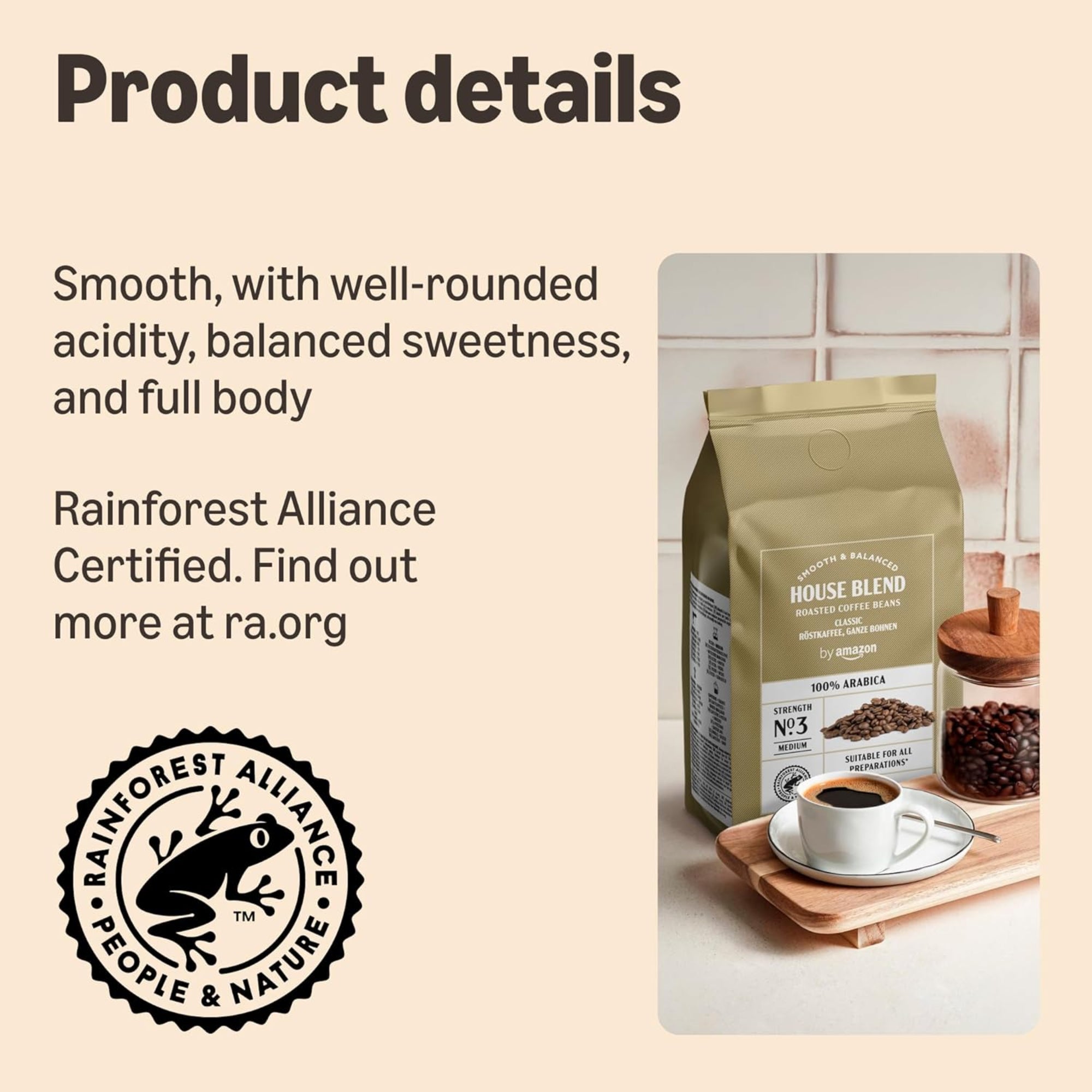 House Blend Coffee Beans 1kg Medium Roast 100% Arabica Coffee